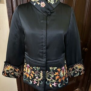 Mulberry SILK Black Embellished Jacket S/M NWT